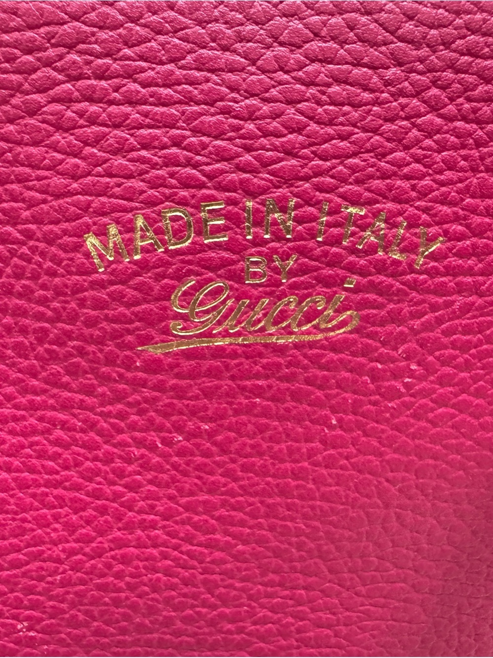 Gucci Hot Pink Leather Tote with Gold Logo - Picture 4 of 9